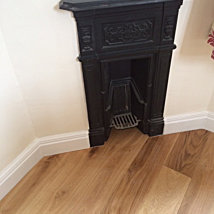Ted Todd brushed Rustic Oak with a UV lacquer finish fireplace detail.